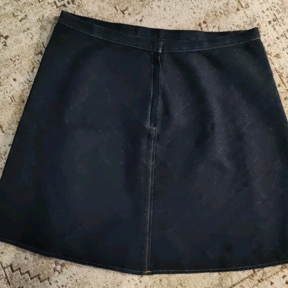 Theory Denim A-line Skirt Sz 8 Lonita C Terni Raw Made In USA - Picture 4 of 8